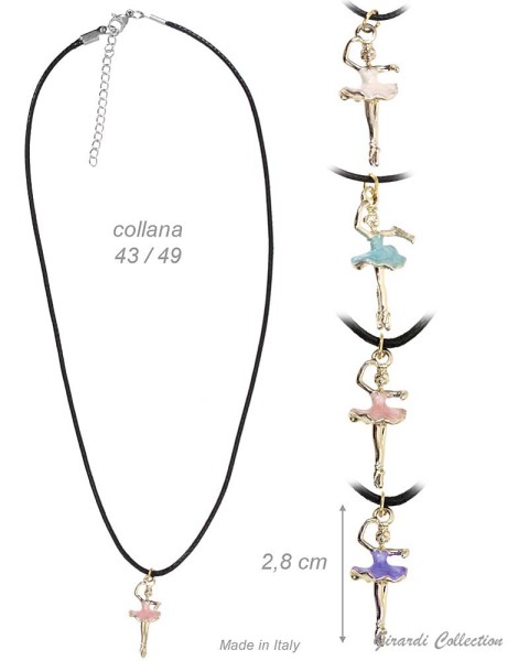 Gewachste Kordel mit Ballerina Anhänger golden