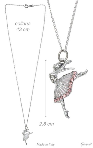 Kette mit Ballerina Anhänger Strassrock