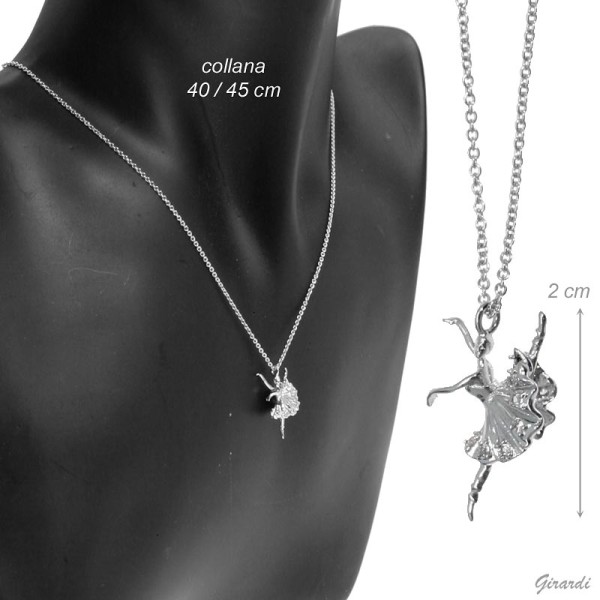 Kette mit Ballerina Anhänger Strassrock