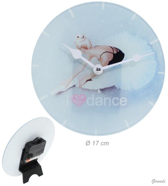 Glas Wall Clock 17 cm Ballerina