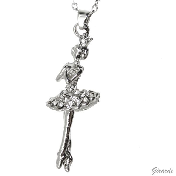 Halskette mit Ballerina-Anhänger Strassrock 3,5 cm