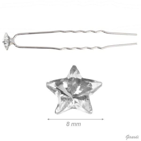 U-Haarnadel mit großem Strassstein