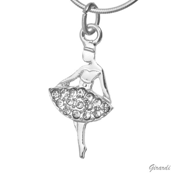 Halskette mit Ballerina-Anhänger Strassrock 2,9 cm
