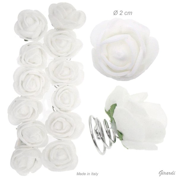 Haarspirale ROSENBLÜTE weiss