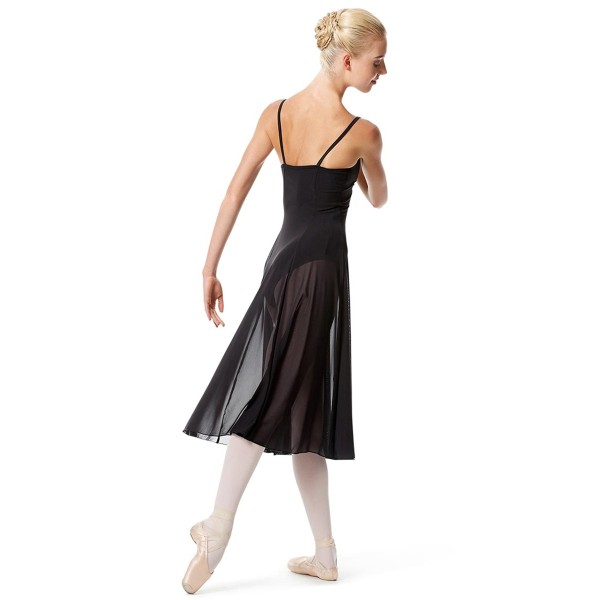 Langes Mesh Overlay Tanzkleid mit Trikot CLAIRE