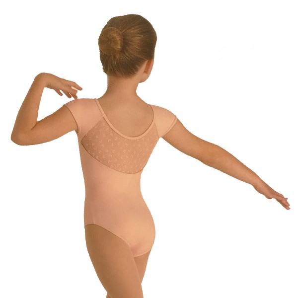 Kurzarm Flock-Print Ballettanzug