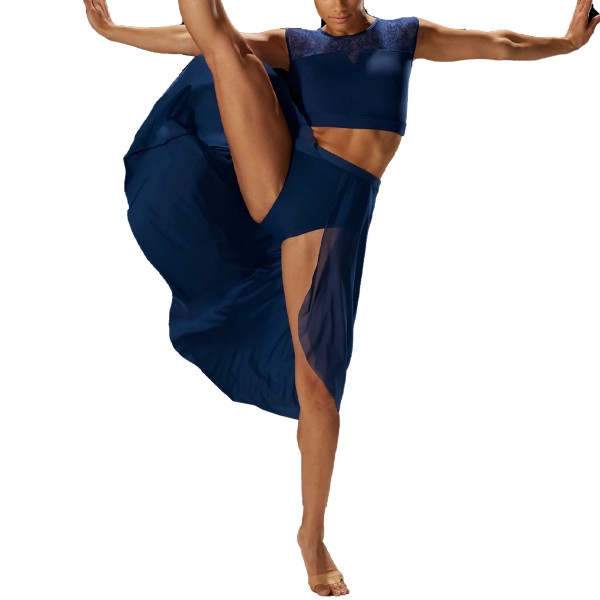 Mesh Schlupfrock OPEN FRONT BLAU