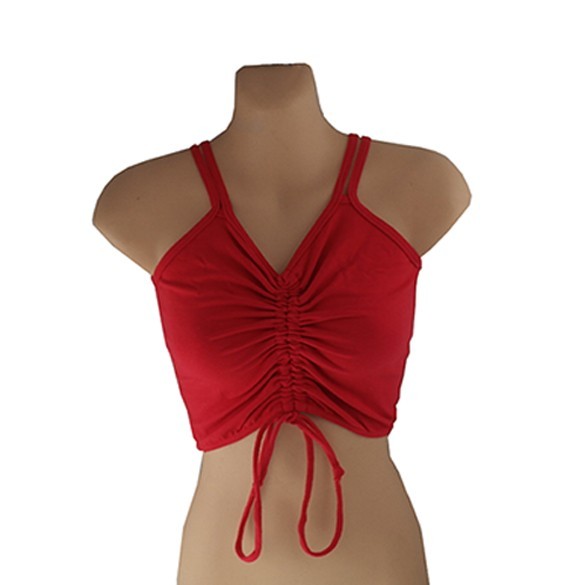 Spaghetti Top mit Raffung