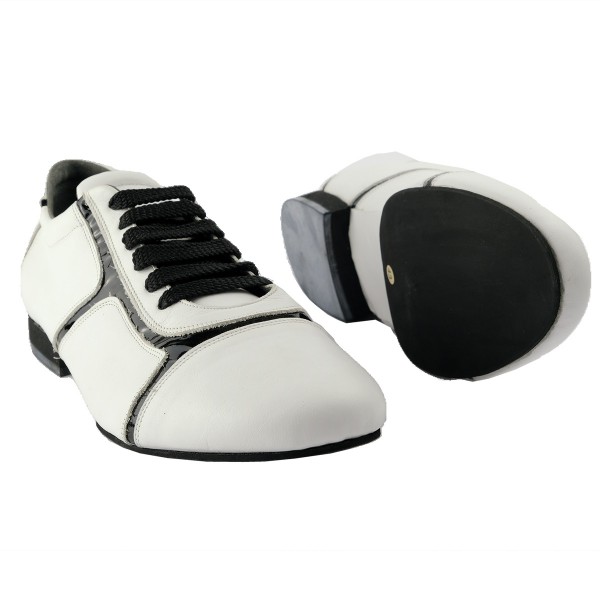 Herren Tanzschuh Modell 115 - WEISS KONTRAST