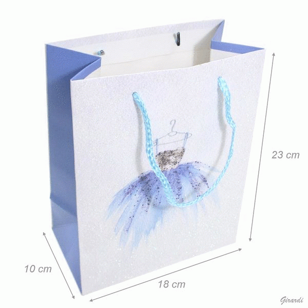 Glitzer Geschenktasche mit Tutu Motiv