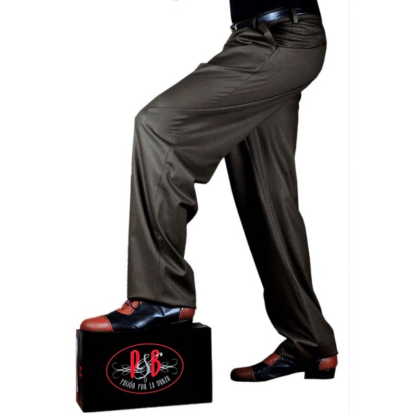Tango Trousers COPES Pinstripe Brwon