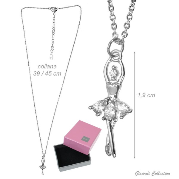 Ballerina-Kette aus Messing mit Zirkonia KATJA