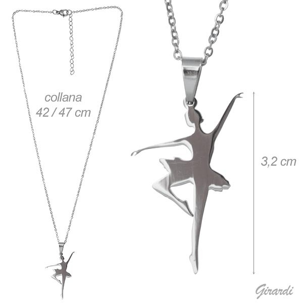 Halskette mit Anhänger Ballerina 3,2 cm