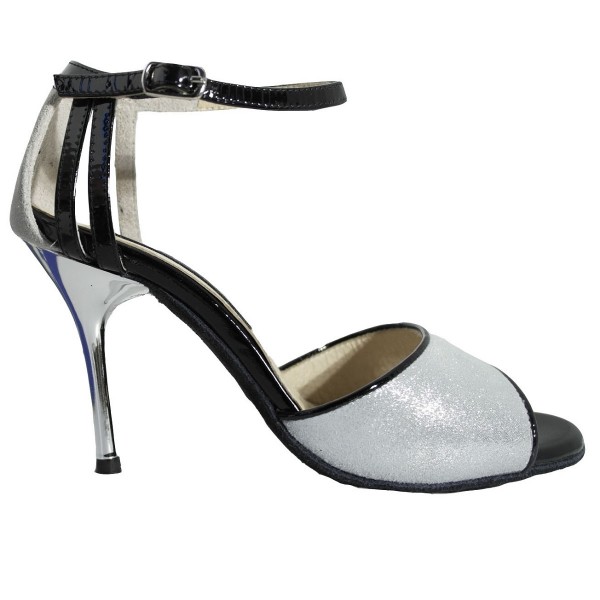 Tangoschuh 420 SATINATO ARGENTO 95 mm