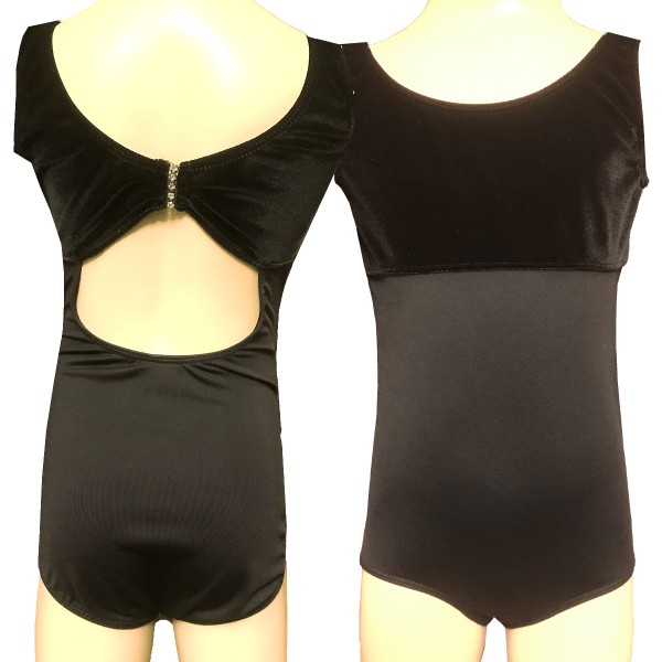 Mädchen Tank-Trikot mit Samtbustier u. Strassdetail