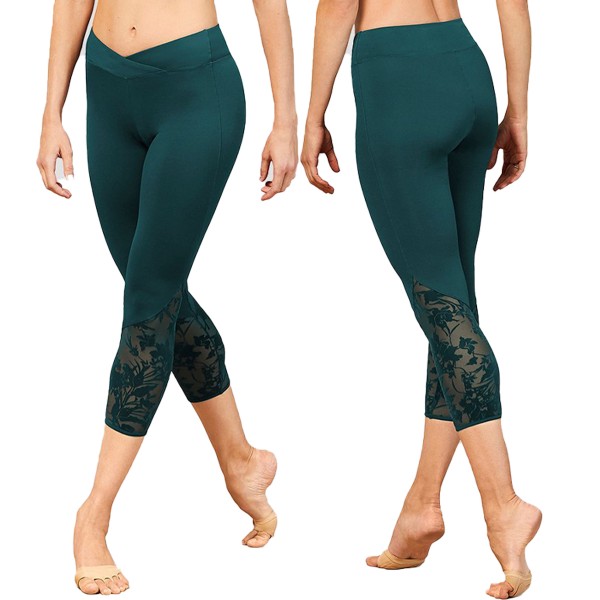 7/8 Legging mit floralen Mesh panels FP5223