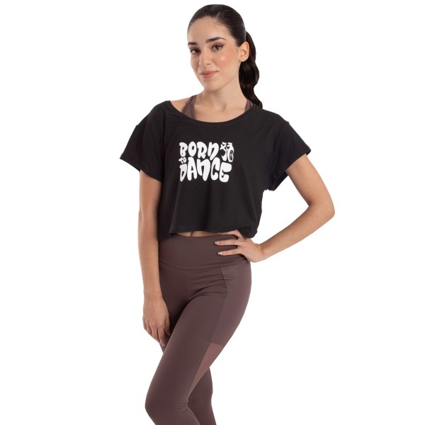 Kurzarm Crop T-Shirt DARIA - BORN TO DANCE