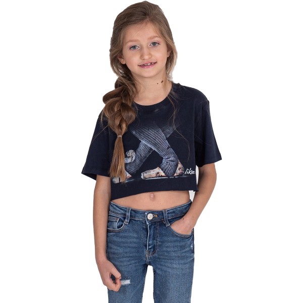 Girls Crop Top Dunkelblau
