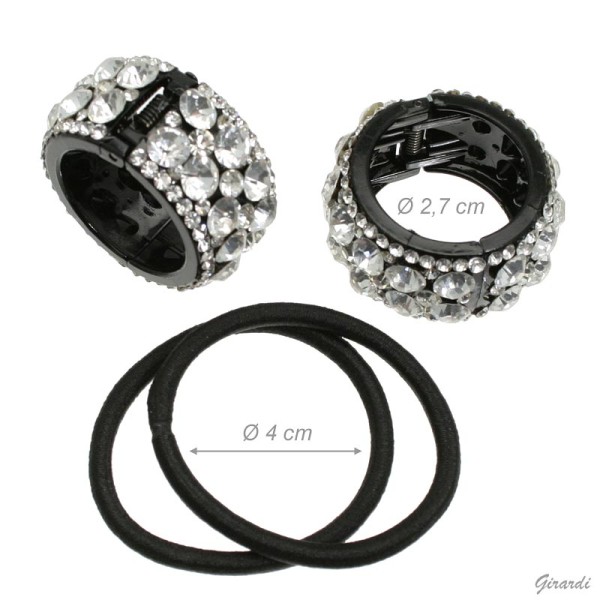 Strass Zopfkralle mit Haargummi